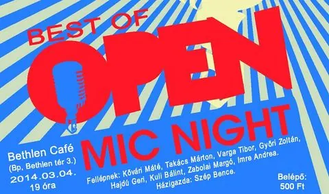 Open mic humoristák a Bethlen Téri Színházban
