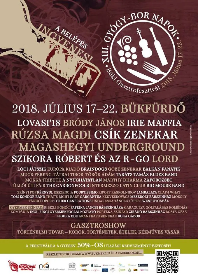 Büki Gyógy-Bor napok 2018 részletes program
