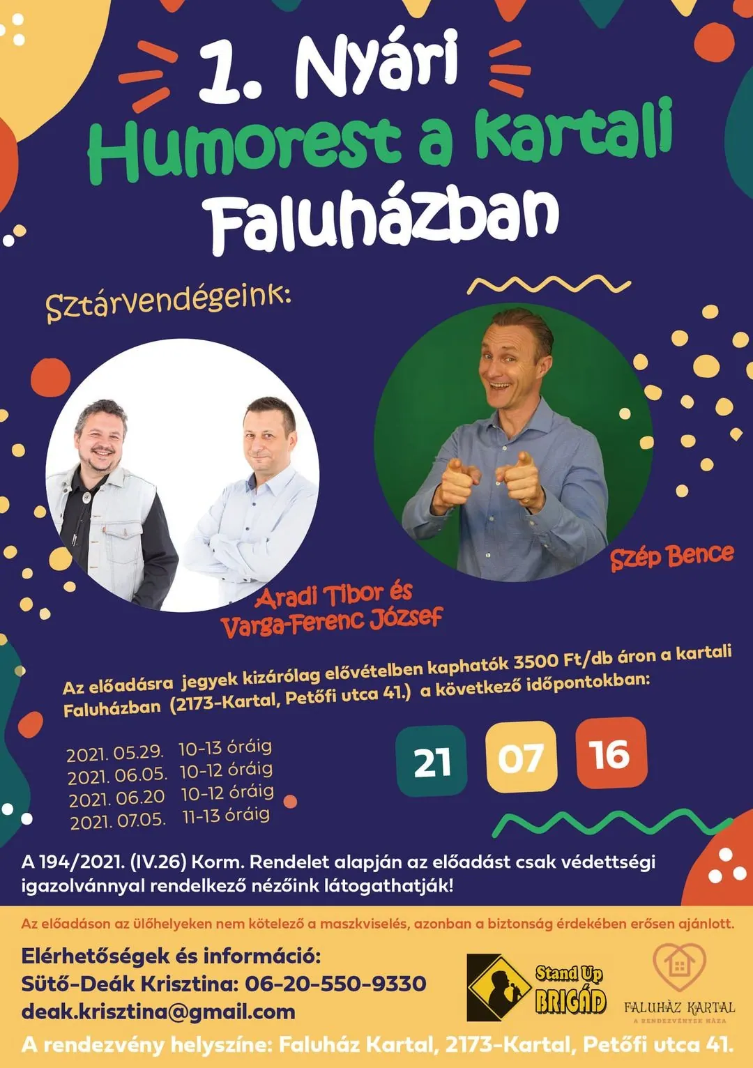 Humorista est - Aradi-Varga Show Szép Bence stand up előadó műsorával